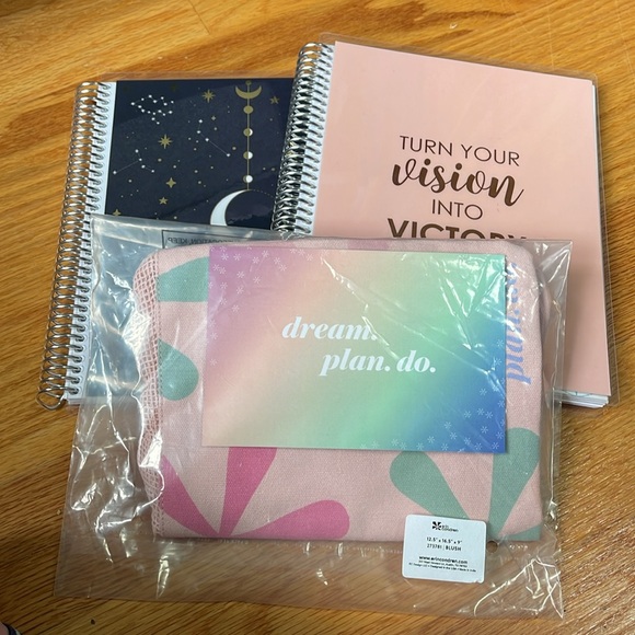 New erin condren guided vision notebook with BONUS grid notebook - never used - Picture 1 of 10